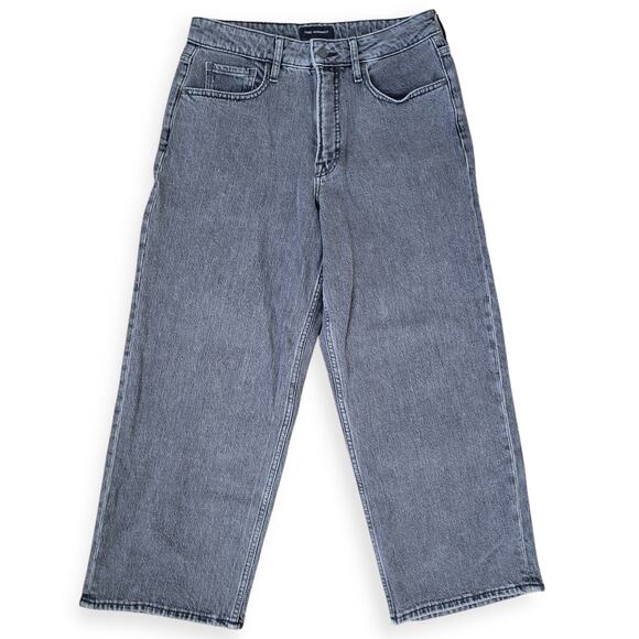 Free Assembly Super High Crop Wide Straight Jeans Gray Wash Women Sz 10 Short - Picture 5 of 9